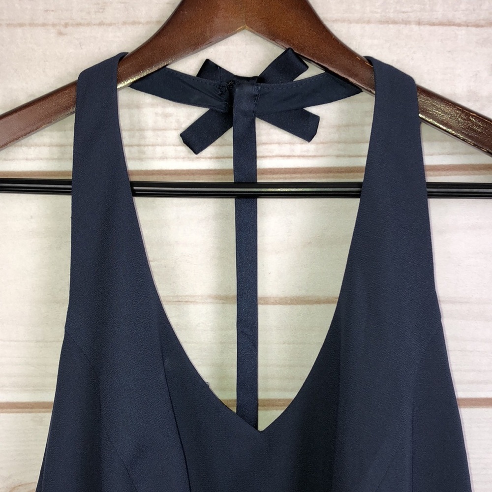 Vera Wang White Short Midnight T-Strap Halter Bridesmaid Dress - Size 14 - Picture 9 of 13